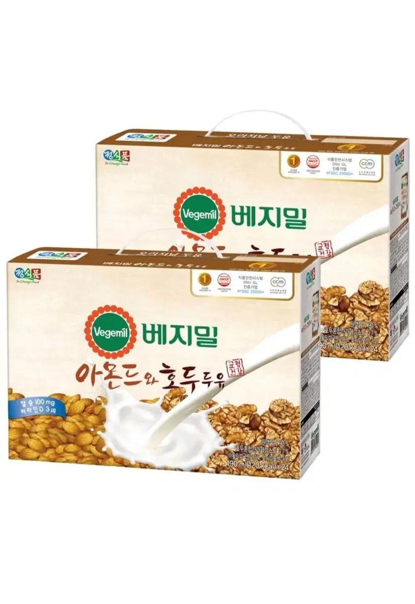 베지밀 아몬드와 호두 두유 190ml 48팩 무료배송